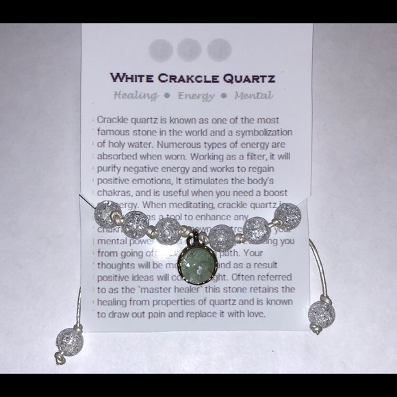 White Crackle Quartz Adjustable Bracelet - Picture 1 of 2
